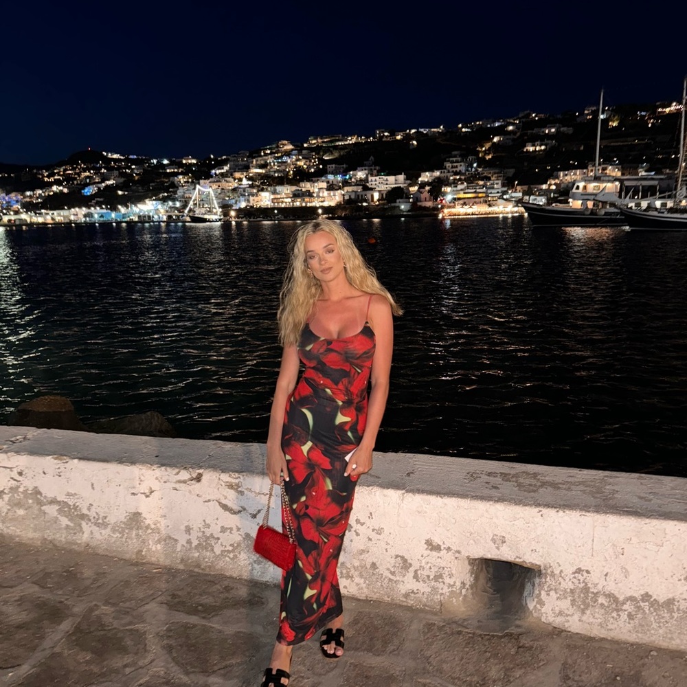 White Fox Boutique Red and Black Dress